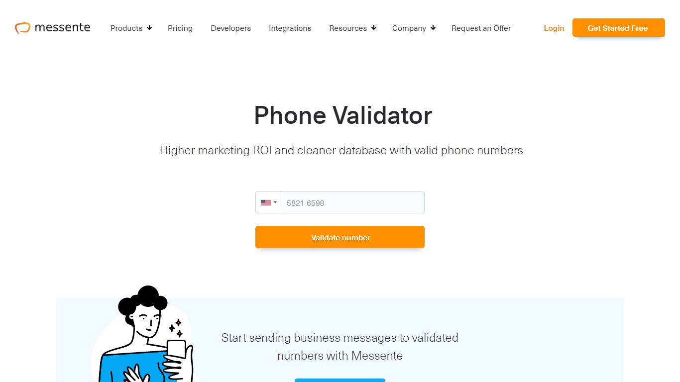 Phone Validator - Verify Phone Numbers for Free - Messente